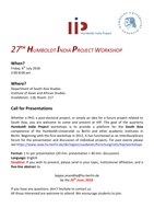 06.07.: 27. HIP-Workshop Call for Presentations