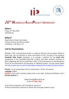 25.05.: 26. HIP-Workshop Call for Presentations