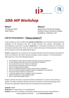 10th HIP Workshop: 7th February 2014